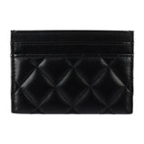 CHANEL 2024 Cruise Card Case AP3730 Lambskin Black Business Holder Matelasse Star Coco Mark