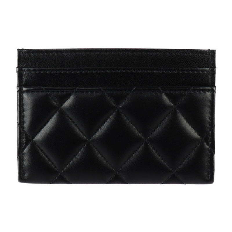 CHANEL 2024 Cruise Card Case AP3730 Lambskin Black Business Holder Matelasse Star Coco Mark