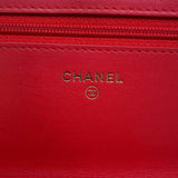 Chanel Chain Wallet CC Filigree Coco Mark Matelasse Caviar Skin A84451 CHANEL