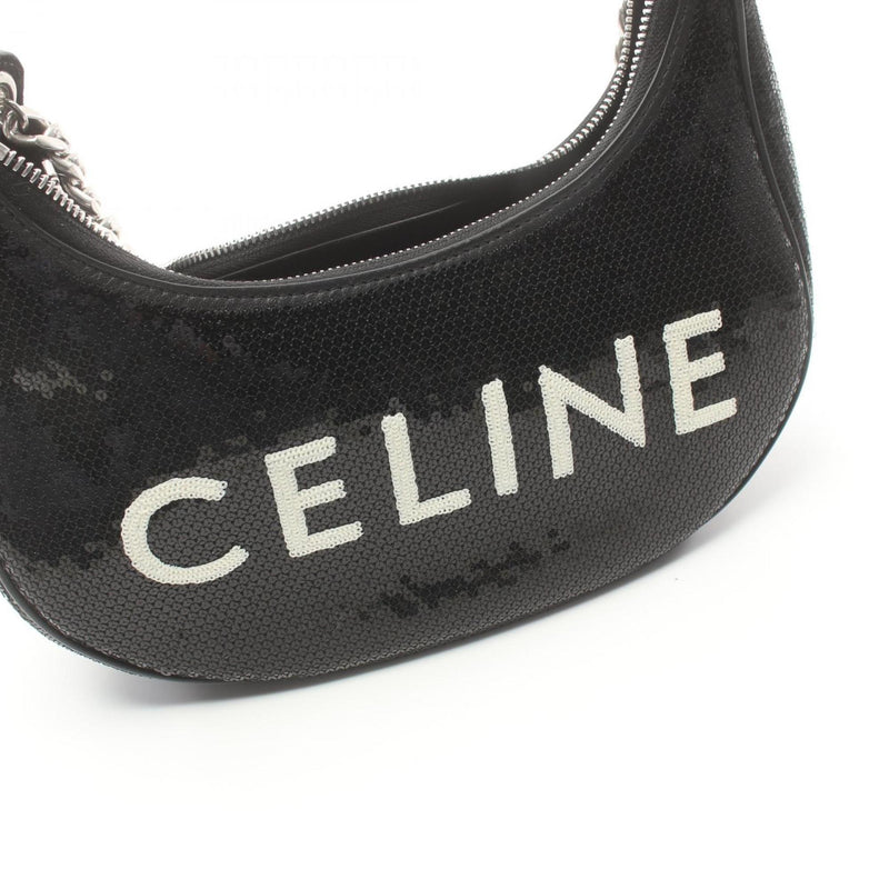 CELINE Medium Abba Handbag Bag Leather Women's Black White 199583ENQ38AW