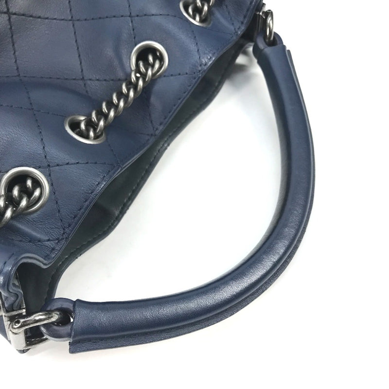 Chanel Shoulder 3WAY Drawstring Handbag Chain Bag Shoulder Bag blue