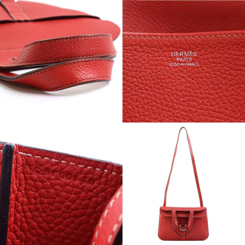 HERMES Handbag Shoulder Bag Alzan 31 Taurillon Clemence Rouge Cazac Unisex