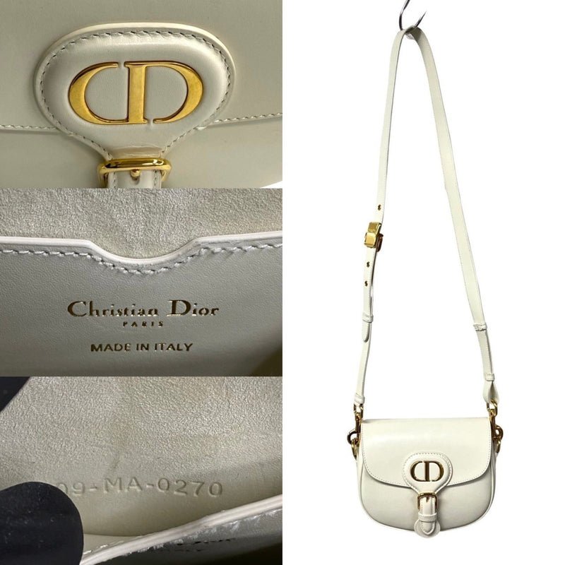 Christian Dior Bobby Small CD Hardware Box Calf Leather Shoulder Bag White 10920