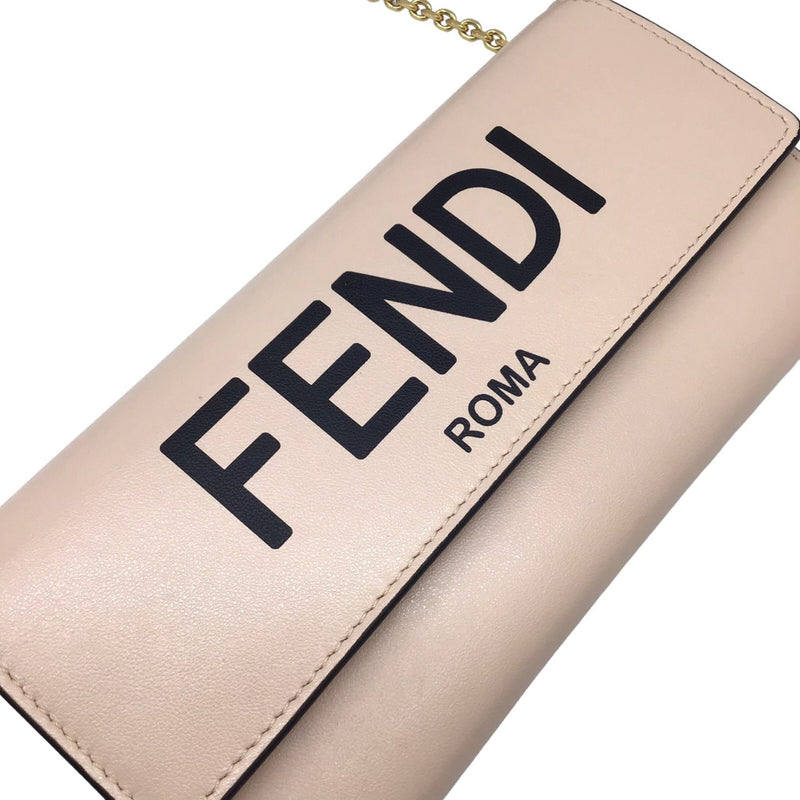 FENDI Chain Wallet Leather Pink 8M0365 Purse Long Goods Women's