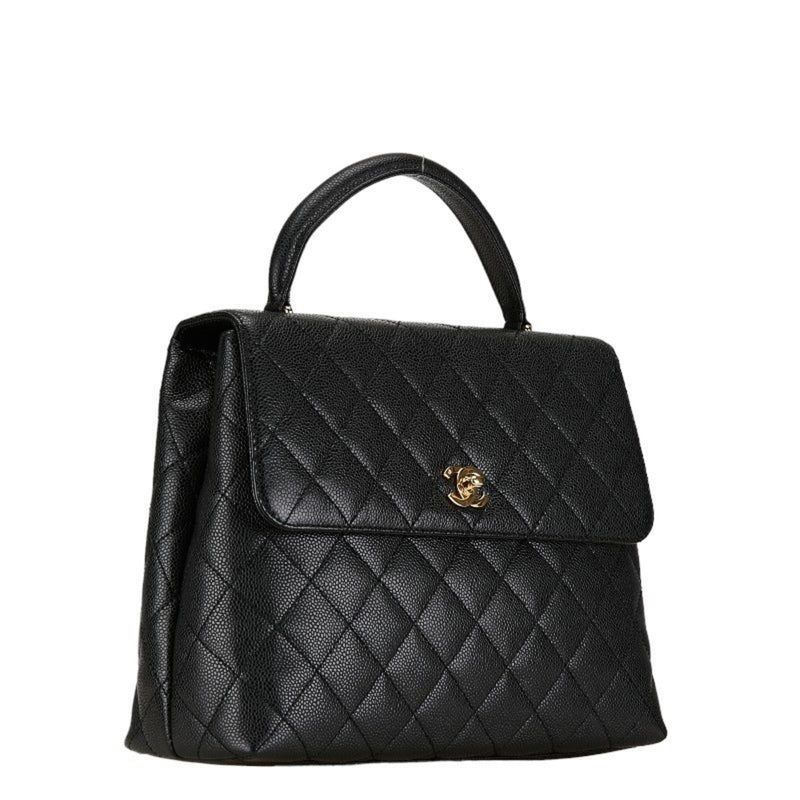 Chanel Matelasse Coco Mark Bag Black Caviar Skin Women's CHANEL