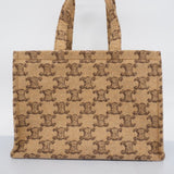 Celine Tote Bag Triomphe Wool Brown Women's