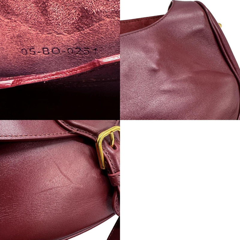 Christian Dior Shoulder Bag 30 MONTAIGNE Leather Burgundy Gold Women's z0845