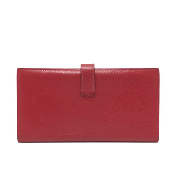 Hermes Two fold Long Wallet Red GoldHardware