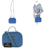 CHANEL Shoulder Bag Coco Mark Leather Blue Ladies