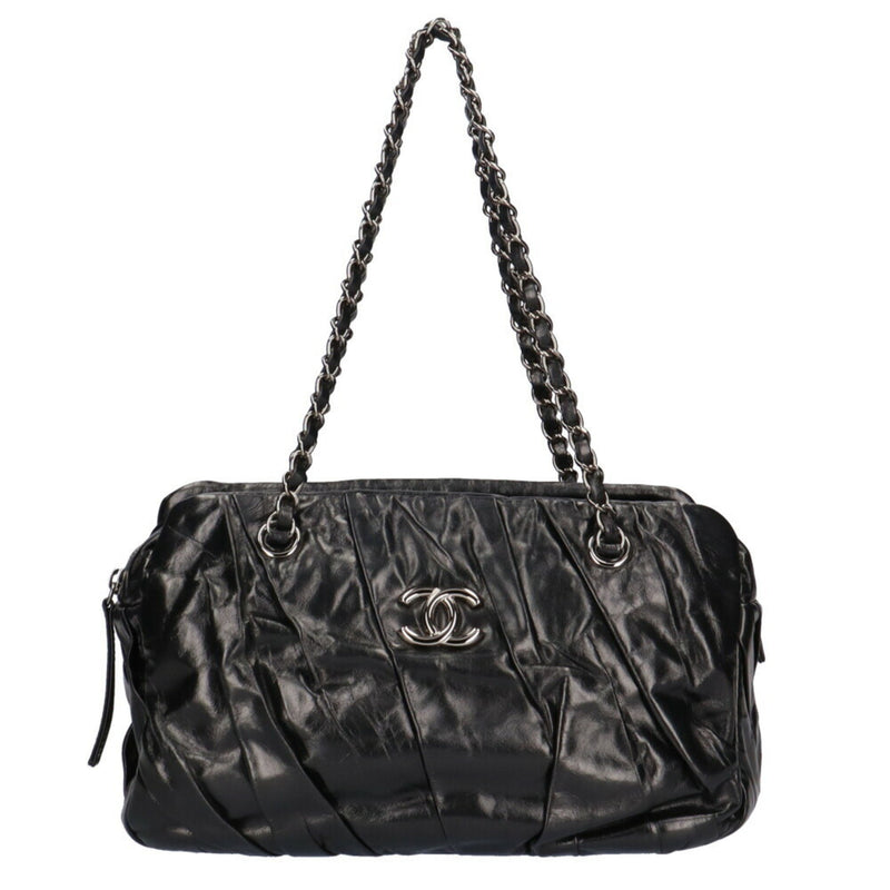 Chanel chain shoulder bag calf black ladies CHANEL