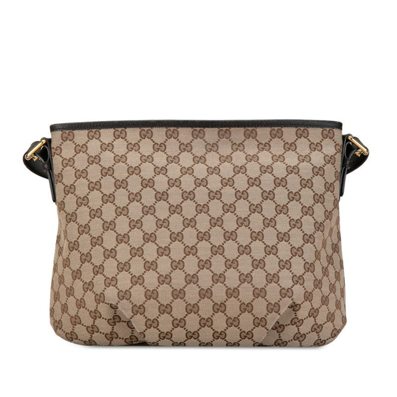 Gucci GG Canvas Shoulder Bag 388930 Beige Brown Leather Women's GUCCI