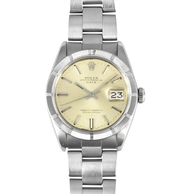 Rolex ROLEX 1501 Oyster Perpetual Date 28 series (manufactured around 1969) Wristwatch Automatic Silver dial Engine turned bezel