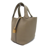 Hermes HERMES Picotin Lock PM Beige Marfa Handbag Bag Leather Taurillon Clemence Women's