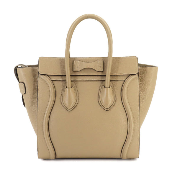 CELINE Luggage Micro Shopper Handbag Leather Dune 167793