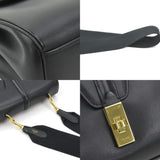 CELINE shoulder bag Teen Soft 16 leather canvas black gold women's e59257g