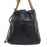 Chanel Shoulder Bag Matelasse Chain Lambskin Black Gold Hardware Women's