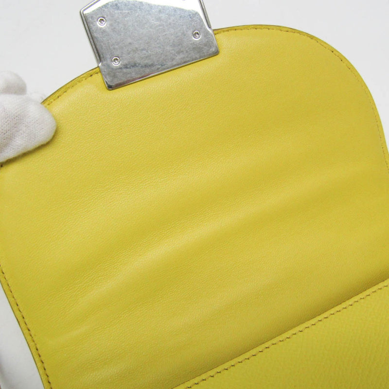 Celine Trotter Medium 179013 Women's Leather Shoulder Bag Yellow