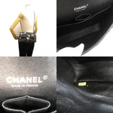 CHANEL Airline W flap chain shoulder bag, satin, women's, black, white