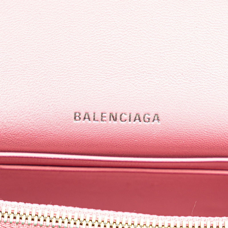 Balenciaga Hourglass XS Chain Wallet Shoulder Bag Pink Leather Women's BALENCIAGA