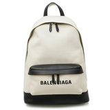 BALENCIAGA Backpack Canvas Leather Natural Black 392007