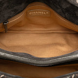 CHANEL Wild Stitch Coco Mark Chain Shoulder Bag Grey Suede Leather Women's