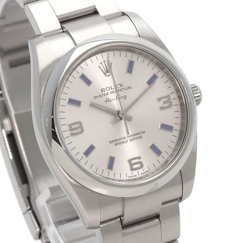 Rolex 114200 Air King Silver 369 Blue Bar Watch Stainless Steel/SS Men's ROLEX