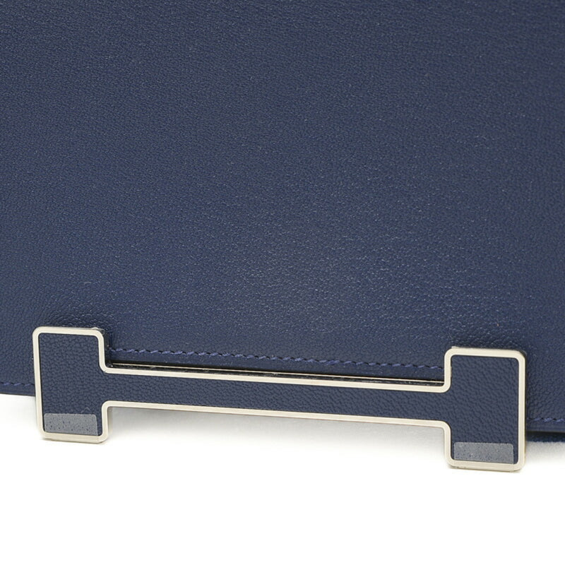 Hermes Geta Shoulder Bag Chevre Bleu Nuit B Stamp