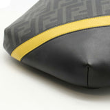 FENDI Zucca pattern diagonal belt bag, body waist pouch, coated canvas, leather, gray, yellow 7V34