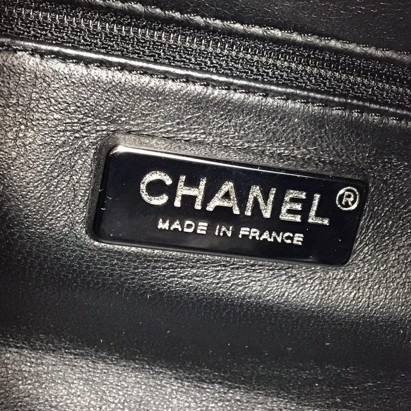 CHANEL Luxury Line Boston Leather Black A31405 Handbag Bag Coco Mark CC Shoulder Women Men