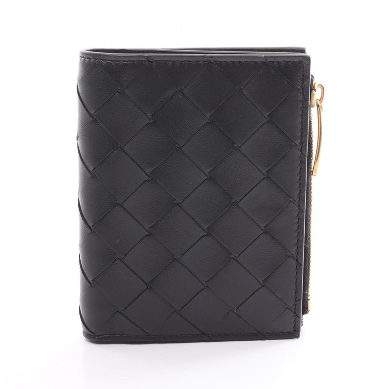 BOTTEGA VENETA Intrecciato Bi-fold Wallet Leather Men's Women's Black 742330VCPP38425