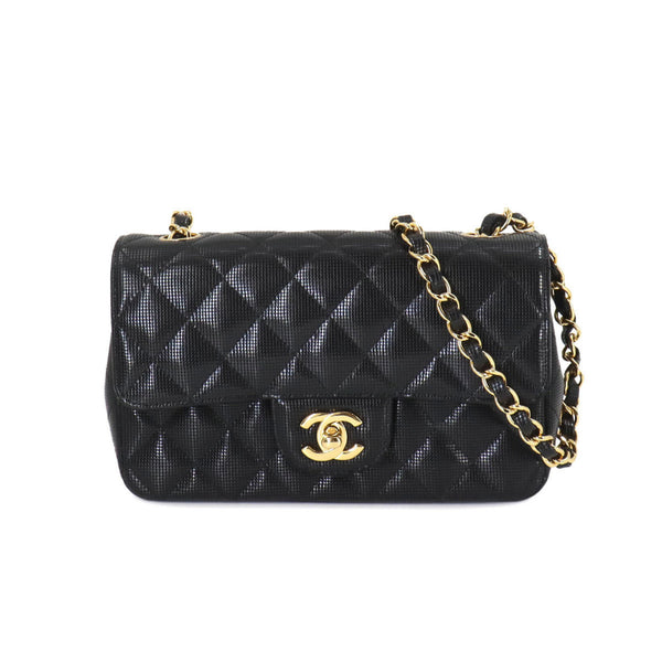 CHANEL Matelasse 20 Chain Shoulder Bag Leather Black A69900 Mini