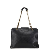 Chanel Bicolor Coco Mark Supermodel Bag Chain Tote Shoulder Black Lambskin Women's CHANEL