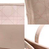 Christian Dior Tote Bag Shoulder Cannage Coated Canvas/Leather Light Pink Beige Women's e58463g