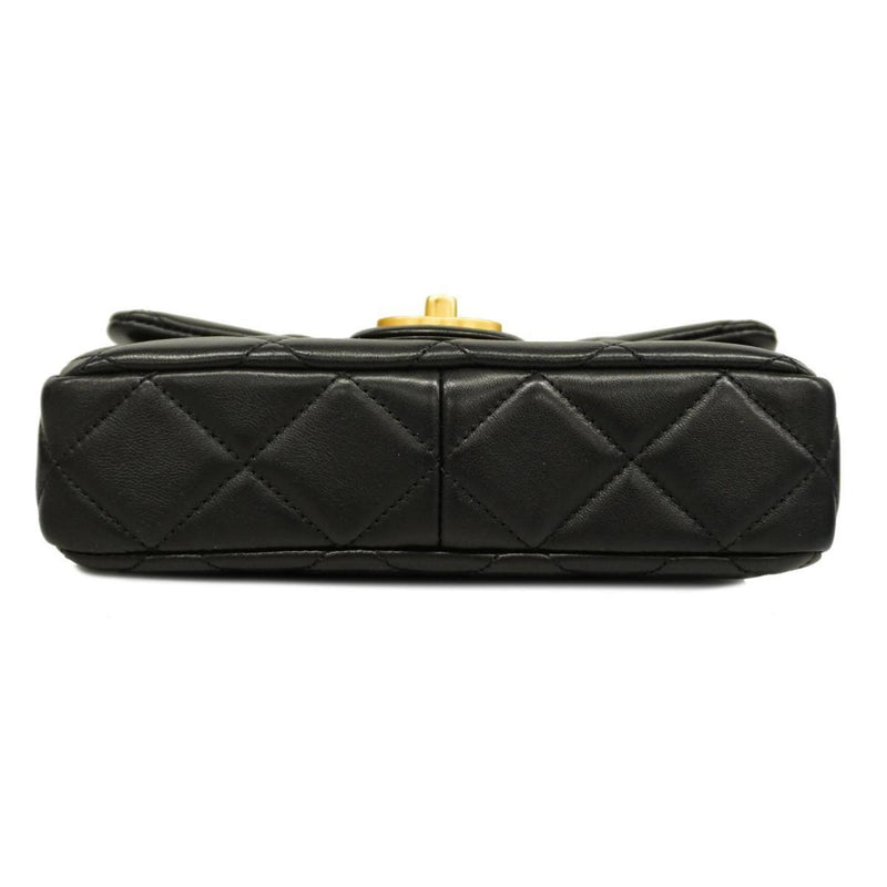 Chanel Shoulder Bag Matelasse Chain Lambskin Black Women's