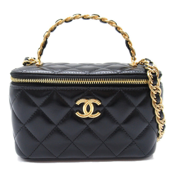 CHANEL Chain Vanity Bag, Calfskin (Cowhide), Women's, Black