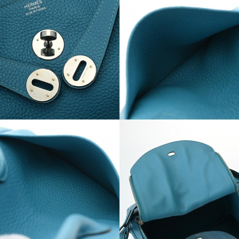 HERMES Lindy 30 Turquoise R Stamp (around 2014) Women's Taurillon Clemence Shoulder Bag