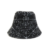 CHANEL Hat Bucket Coco Mark Boa Black/White Ladies