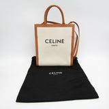 Celine Small Vertical Cabas 192082BNZ.02NT Women's Canvas,Leather Handbag,Shoulder Bag,Tote Bag Camel,Off-white