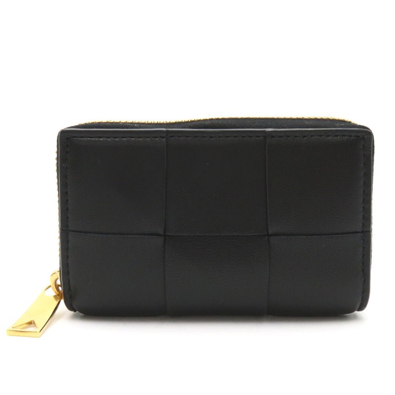 BOTTEGA VENETA Intrecciato Zip Around Card Case Black leather 764739VCQC18425