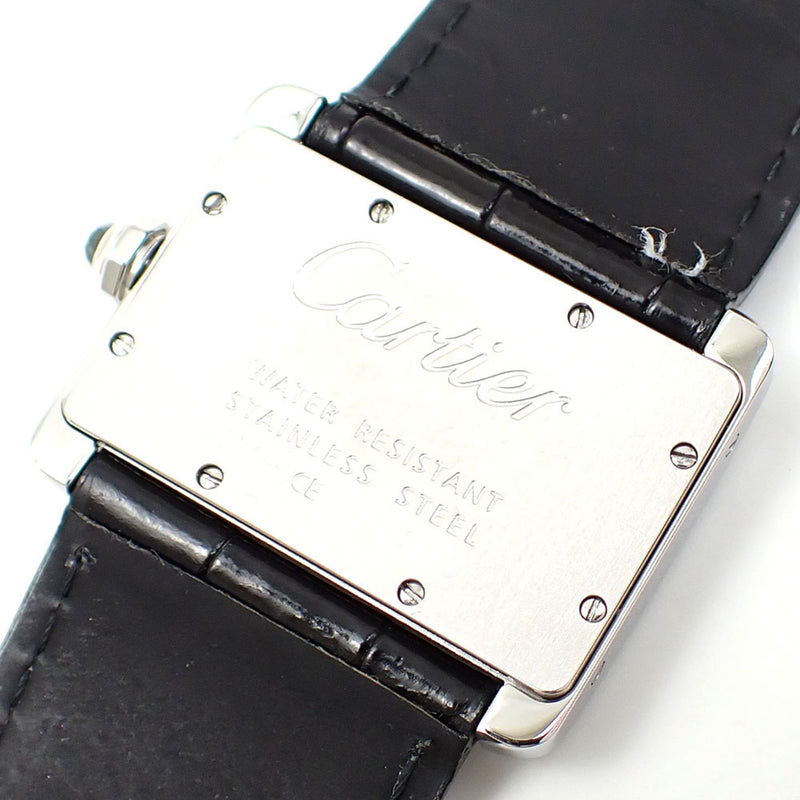 Cartier Tank Divan Watch for Women, Quartz, Stainless Steel, Leather Strap, W6300255, Battery Operated, Non-Original Strap