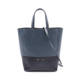 CELINE Vertical Small Cabas Tote Bag Leather Women's Blue Black 176163