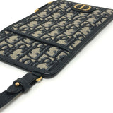 CHRISTIAN DIOR Phone Case Wallet Crossbody Shoulder Bag Shoulder Bag Navy GoldHardware