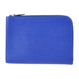 HERMES Hermes Zip Tablet Clutch Bag 070227CK Voe Epsom Blue Electric Silver Hardware Computer L-shaped Zipper Second Pouch D Engraving