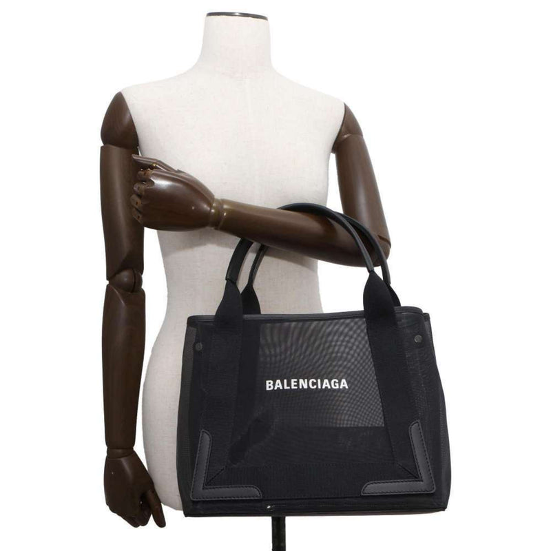 Balenciaga Tote Bag Navy Cabas S Mesh 339933 BALENCIAGA Small Black