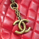 Chanel CC Mark Bag Double Chain Shoulder Bag Shoulder Bag Red Gold