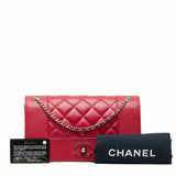 Chanel Matelasse Coco Mark Chain Shoulder Bag Red Leather Women's CHANEL