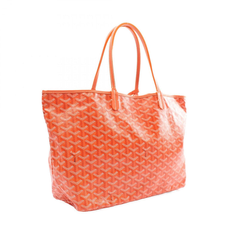 GOYARD Saint Louis PM Tote Bag, Coated Canvas, Leather, Women's, Orange, Black, White