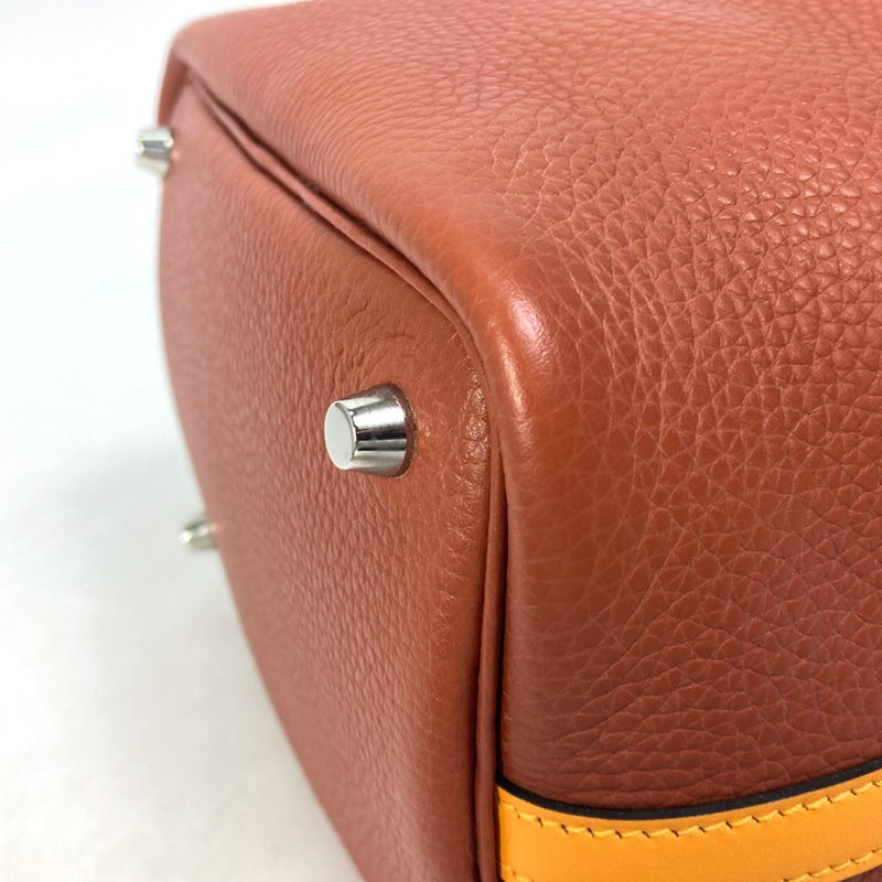 Hermes Bicolor Bag Tote Bag Hand Bag Brown x orange Based