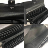 Chanel Long Flap Wallet Lambskin Matelasse Black Bi-fold