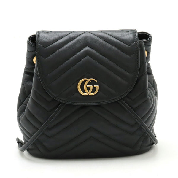 GUCCI GG Marmont quilted rucksack, leather, black, 528129